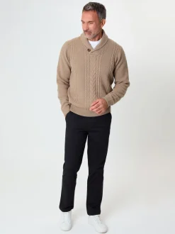 Saltwell Cable Knit Shawl Neck Jumper