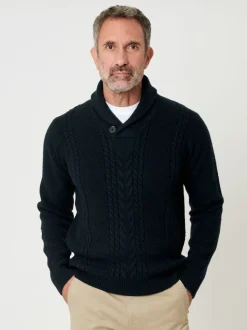 Saltwell Cable Knit Shawl Neck Jumper