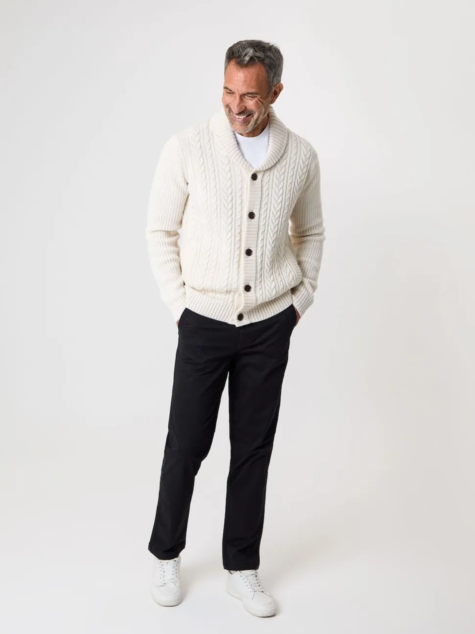 Saltwell Cable Knit Shawl Cardigan