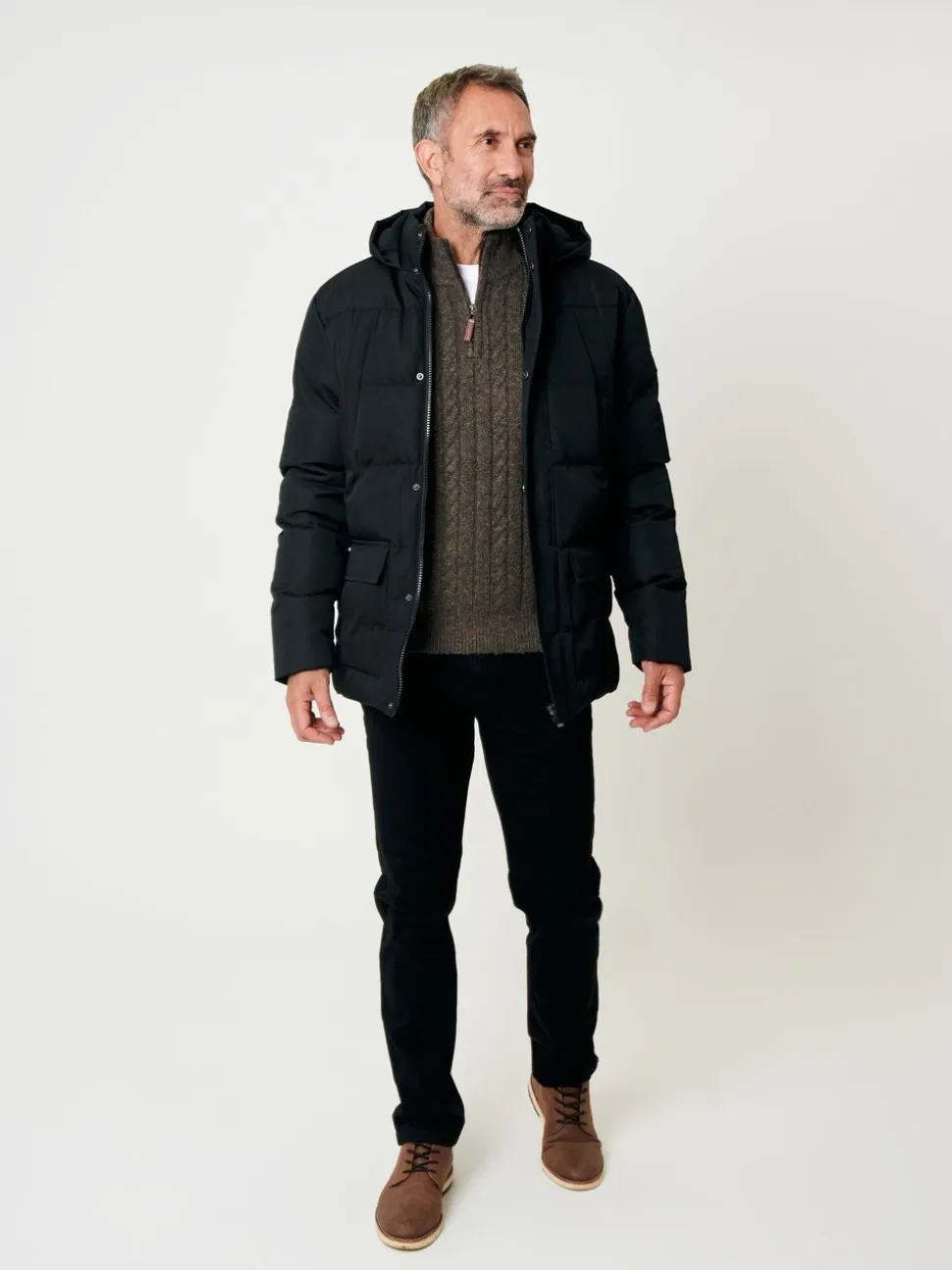 Saltwell Hooded Utility Puffer Black Jacket