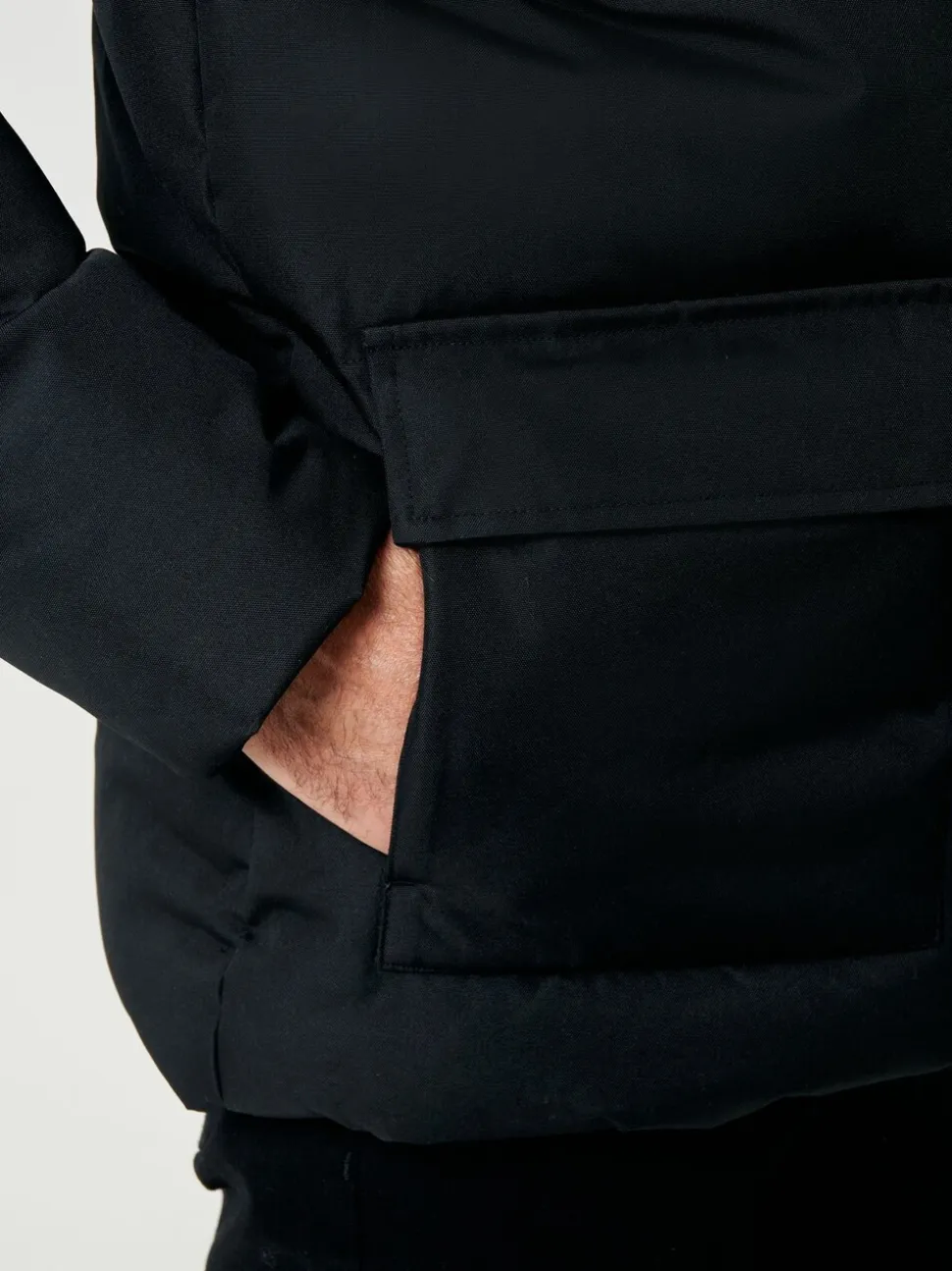 Saltwell Hooded Utility Puffer Black Jacket