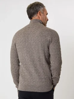 Saltwell Mock T-Shirt Quarter Zip Cable Knit Jumper