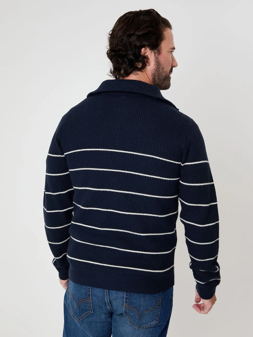Saltwell Striped Quarter Zip Jumper