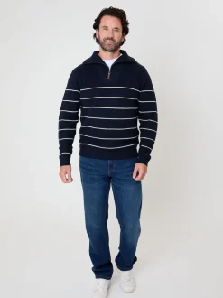 Saltwell Striped Quarter Zip Jumper