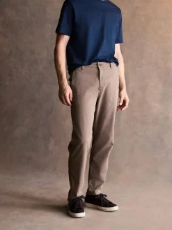 Sand Regular Fit Cotton Rich Utility Chino Trousers With Stretch