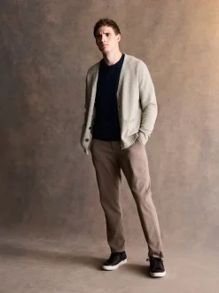 Sand Regular Fit Cotton Rich Utility Chino Trousers With Stretch