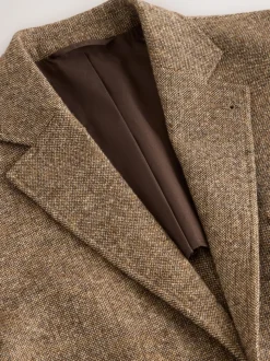 Sand Relaxed Fit Wool Blend Suit Jacket