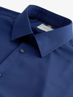Sapphire Blue Regular Fit Easy Care Textured Single Cuff Smart Shirt