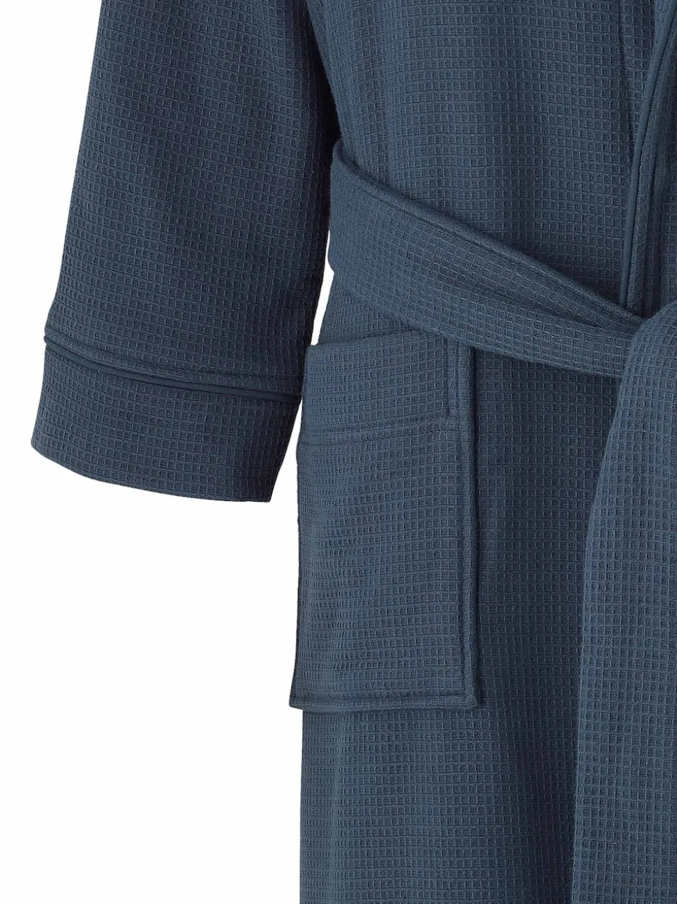 Savile Row Company Blue Cotton Waffle Dressing Gown With Terry Lining