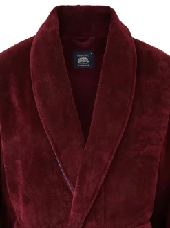 Savile Row Company Red Soft Fleece Dressing Gown With Piping