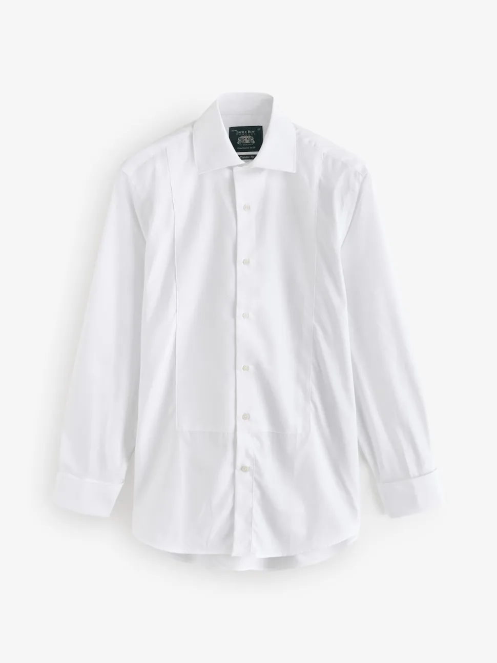 Savile Row Company White Classic Fit Marcella Bib Tuxedo Cotton Shirt