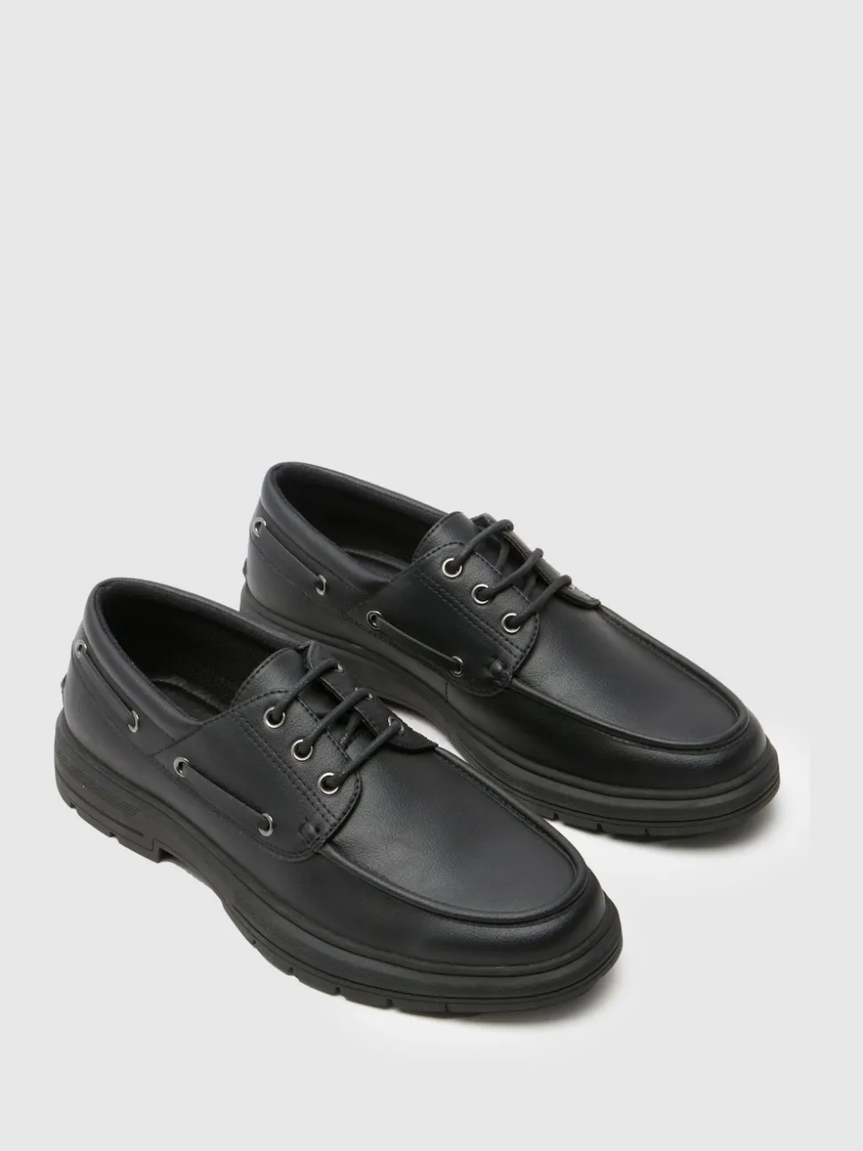 Schuh Black Parks Lace Up Boat Shoes