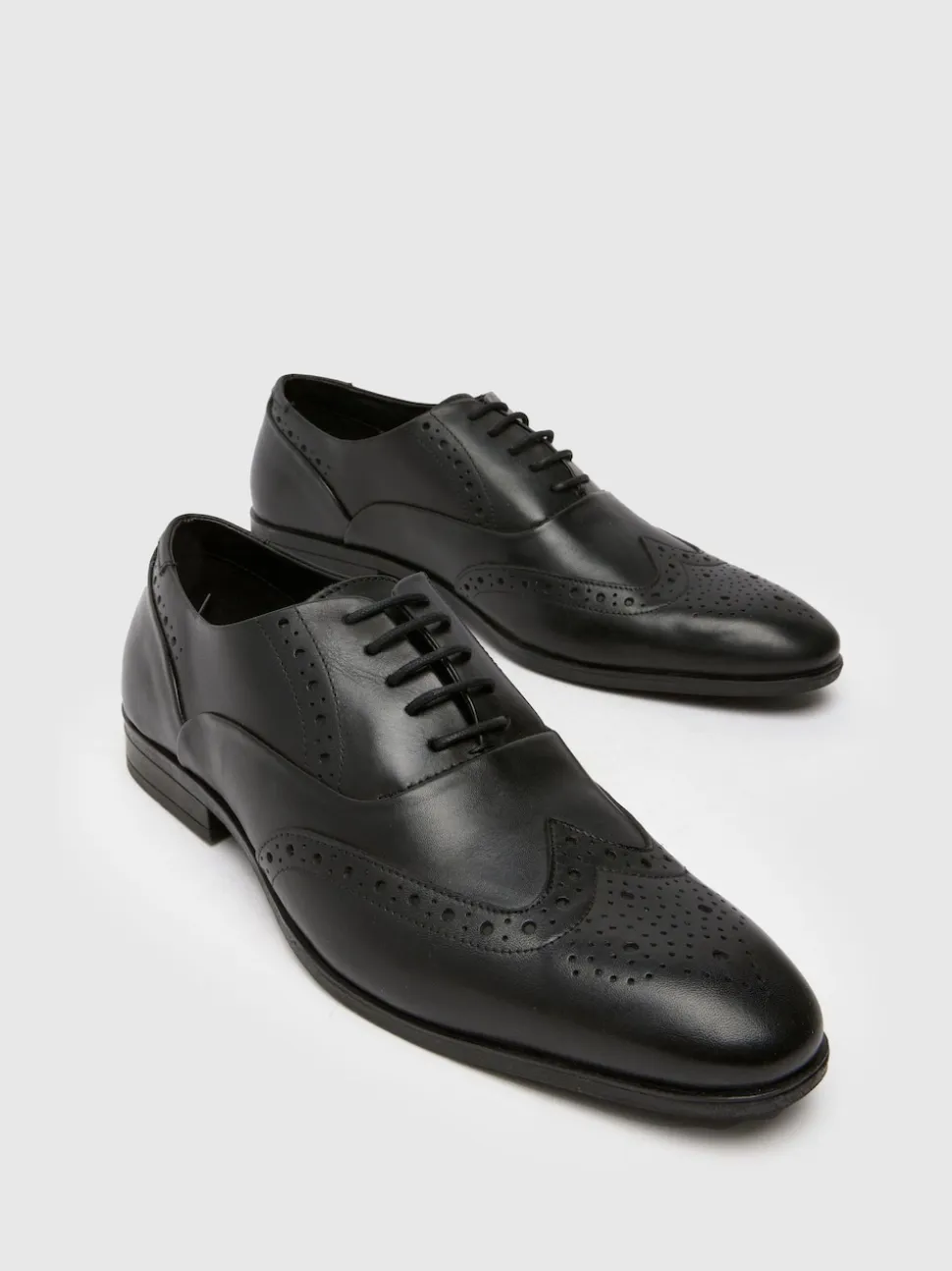 Schuh Black Row Leather Brogue Shoes