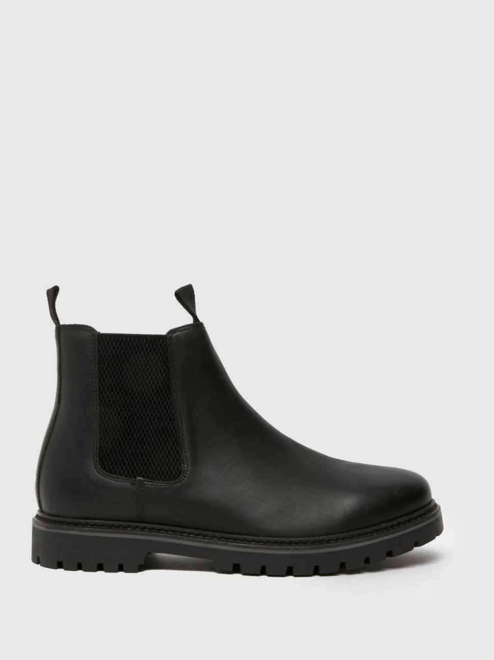 Schuh Black Wide Fit Dawson Leather Chelsea Boots