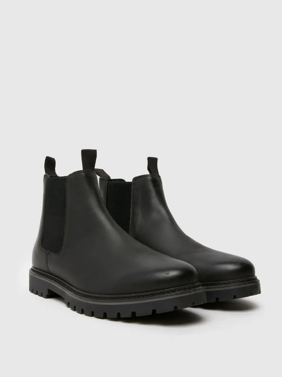 Schuh Black Wide Fit Dawson Leather Chelsea Boots