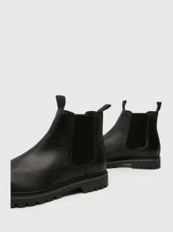 Schuh Black Wide Fit Dawson Leather Chelsea Boots