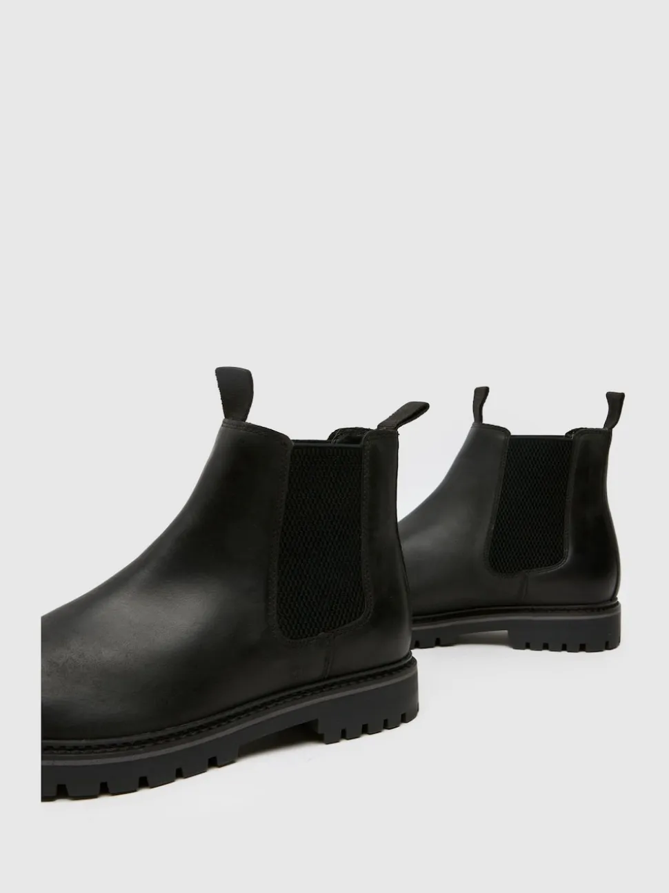 Schuh Black Wide Fit Dawson Leather Chelsea Boots