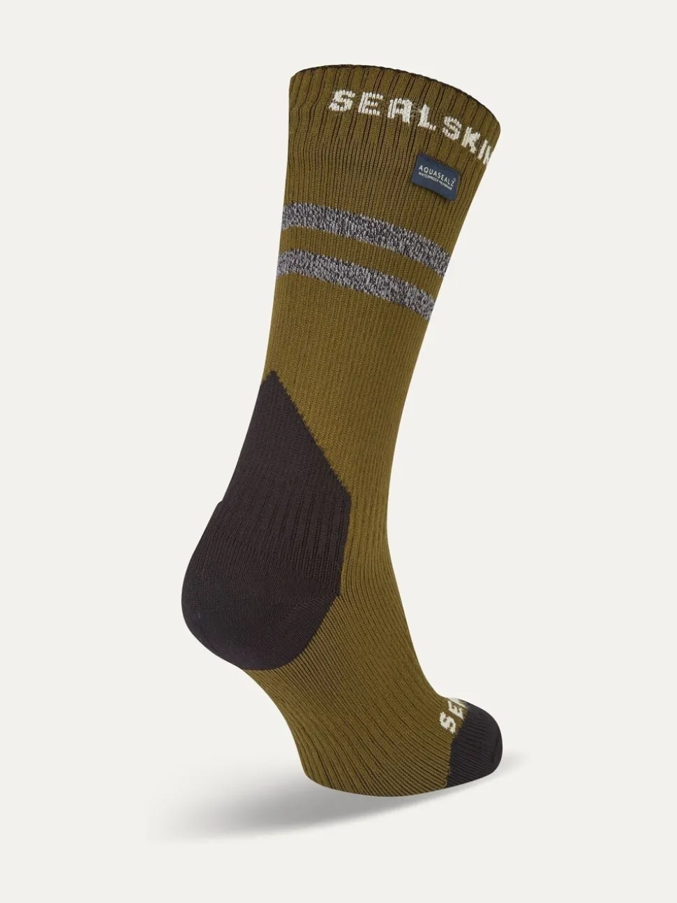 Sealskinz Green Runton Waterproof Cold Weather Mid Length Socks With Hydrostop