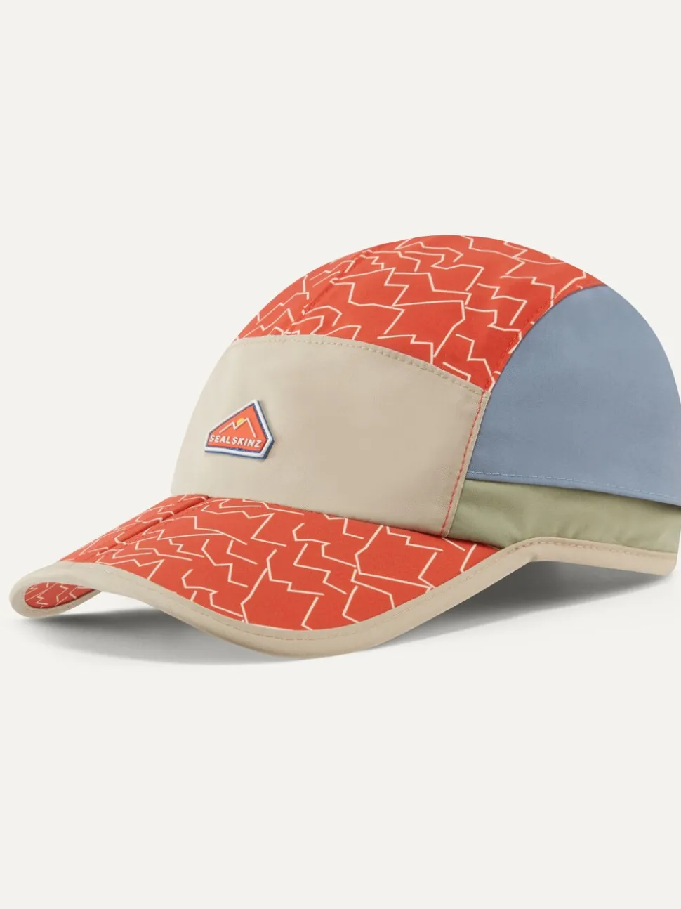 Sealskinz Orange Poringland Waterproof Foldable Peak Printed Hiking Cap