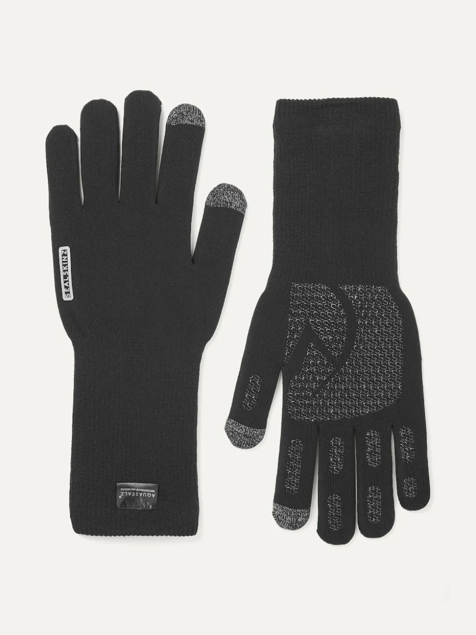 Sealskinz Skeyton Waterproof All Weather Ultra Grip Knitted Gauntlet Black Gloves