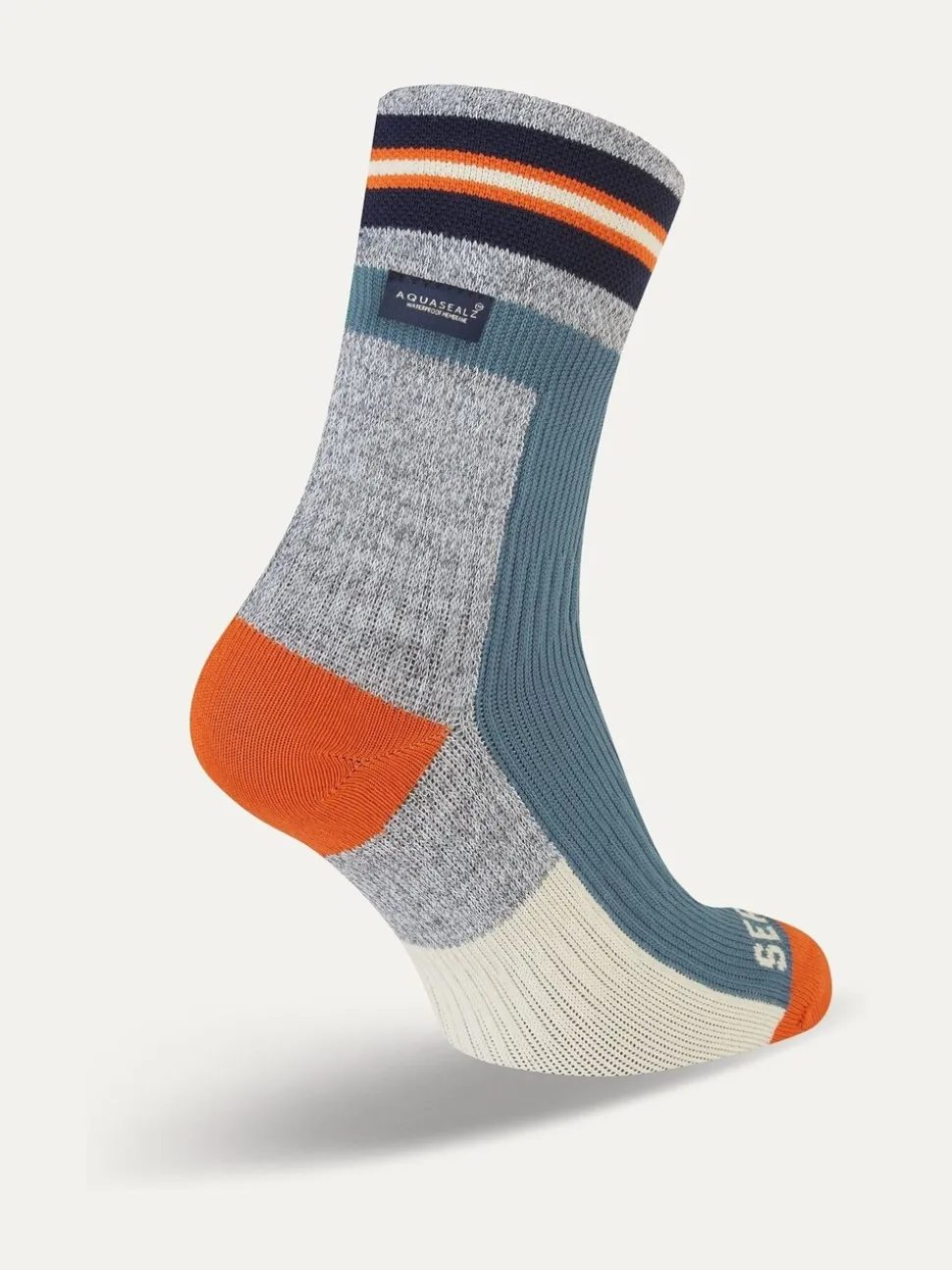 Sealskinz Surlingham Waterproof All Weather Ankle Length Striped Cuff Socks
