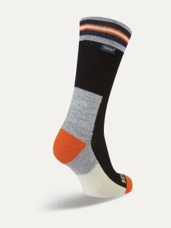 Sealskinz Surlingham Waterproof All Weather Mid Length Striped Cuff Socks