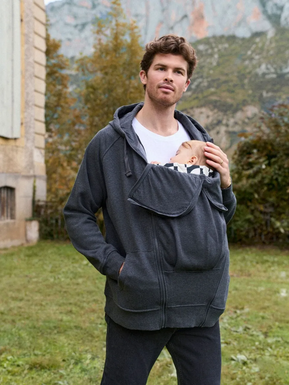 Seraphine Charcoal Grey Marl Mens Babywearing Top