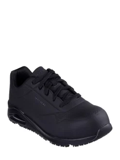 Skechers Black Mens Uno Slip Resistant Doltin Safety Trainers
