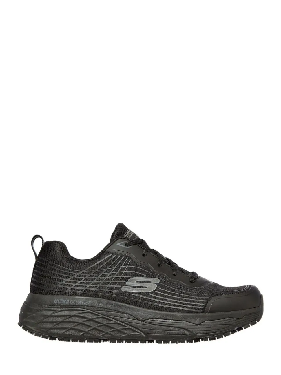 Skechers Black Relaxed Fit Work Max Cushioning Elite Trainers