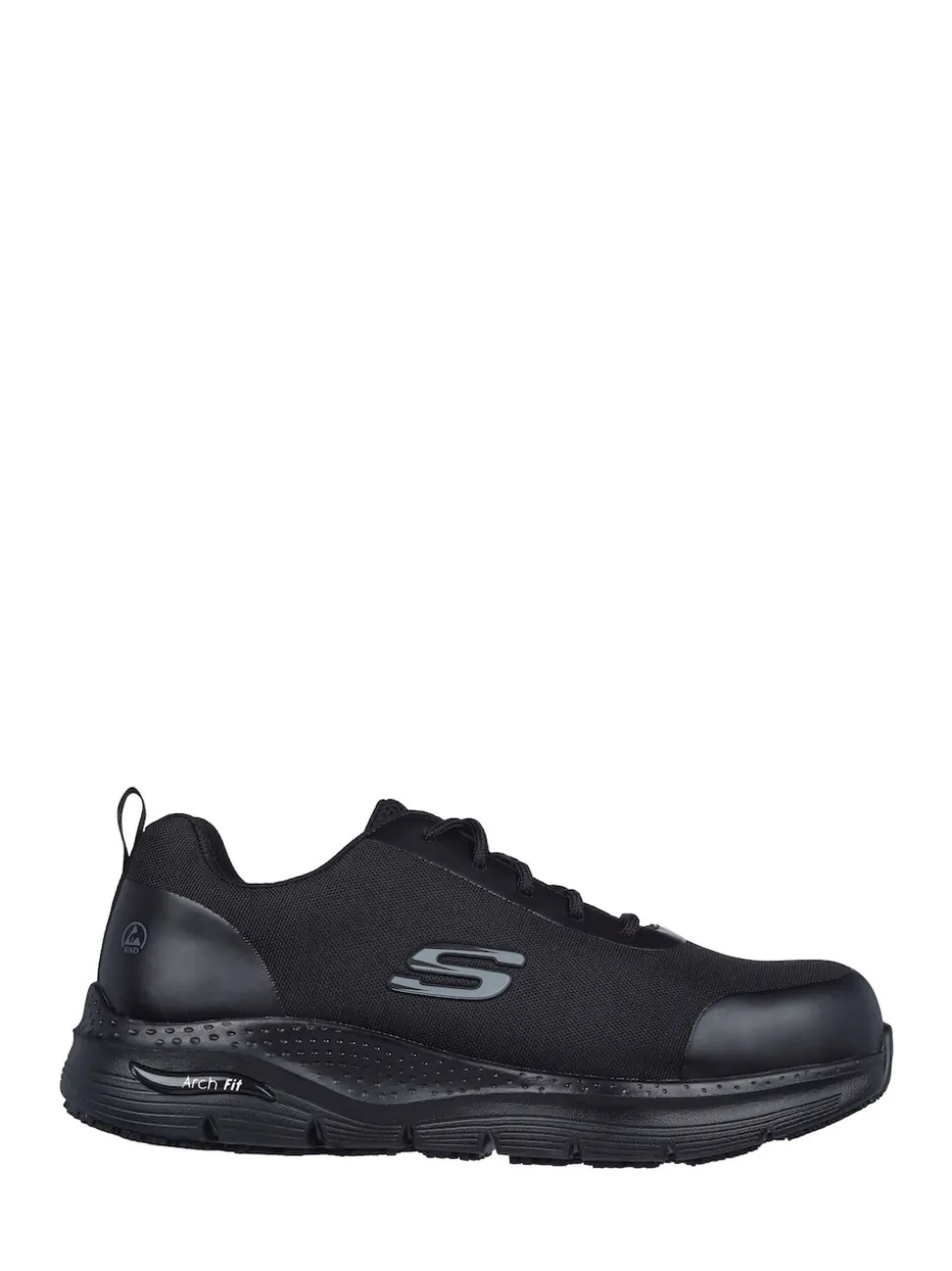 Skechers Black Work Arch Fit Ringstap Slip Resistant Mens Trainers