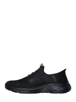 Skechers Black/White Garner Newick Slip In Trainers
