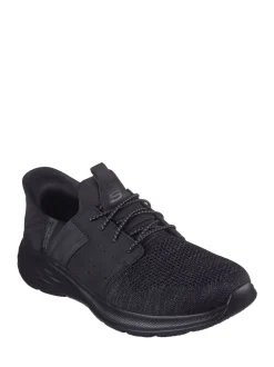Skechers Black/White Garner Newick Slip In Trainers