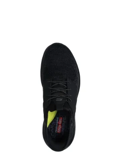 Skechers Black/White Garner Newick Slip In Trainers