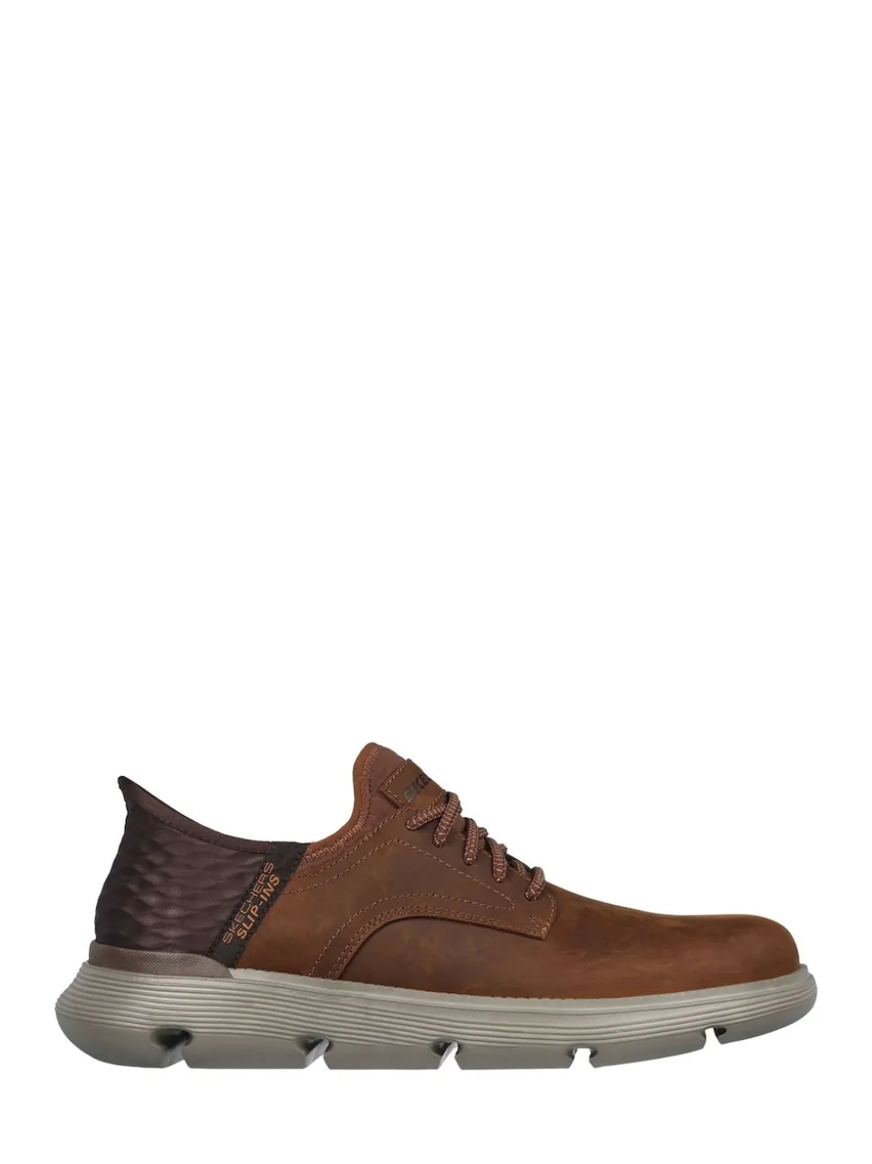 Skechers Brown Wide Fit Mens Garza Slip In Trainers