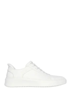 Skechers White Court Break Double Vented Slip In Trainers
