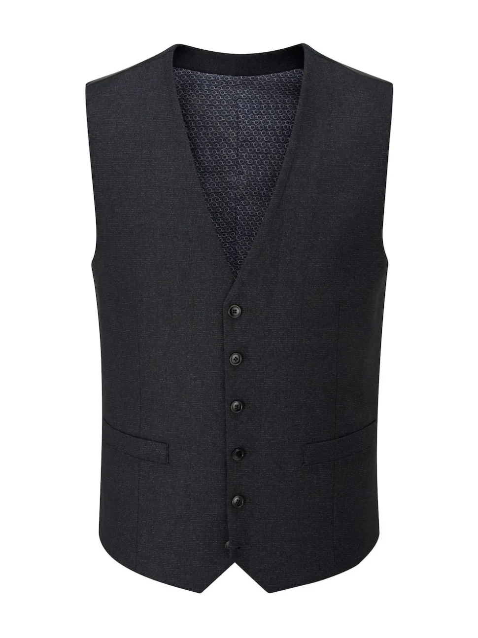 Skopes Black Methley Semi-Plain Suit Waistcoat
