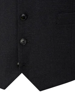 Skopes Black Methley Semi-Plain Suit Waistcoat