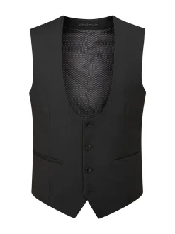 Skopes Black Milan Scoop Slim Fit Suit Waistcoat