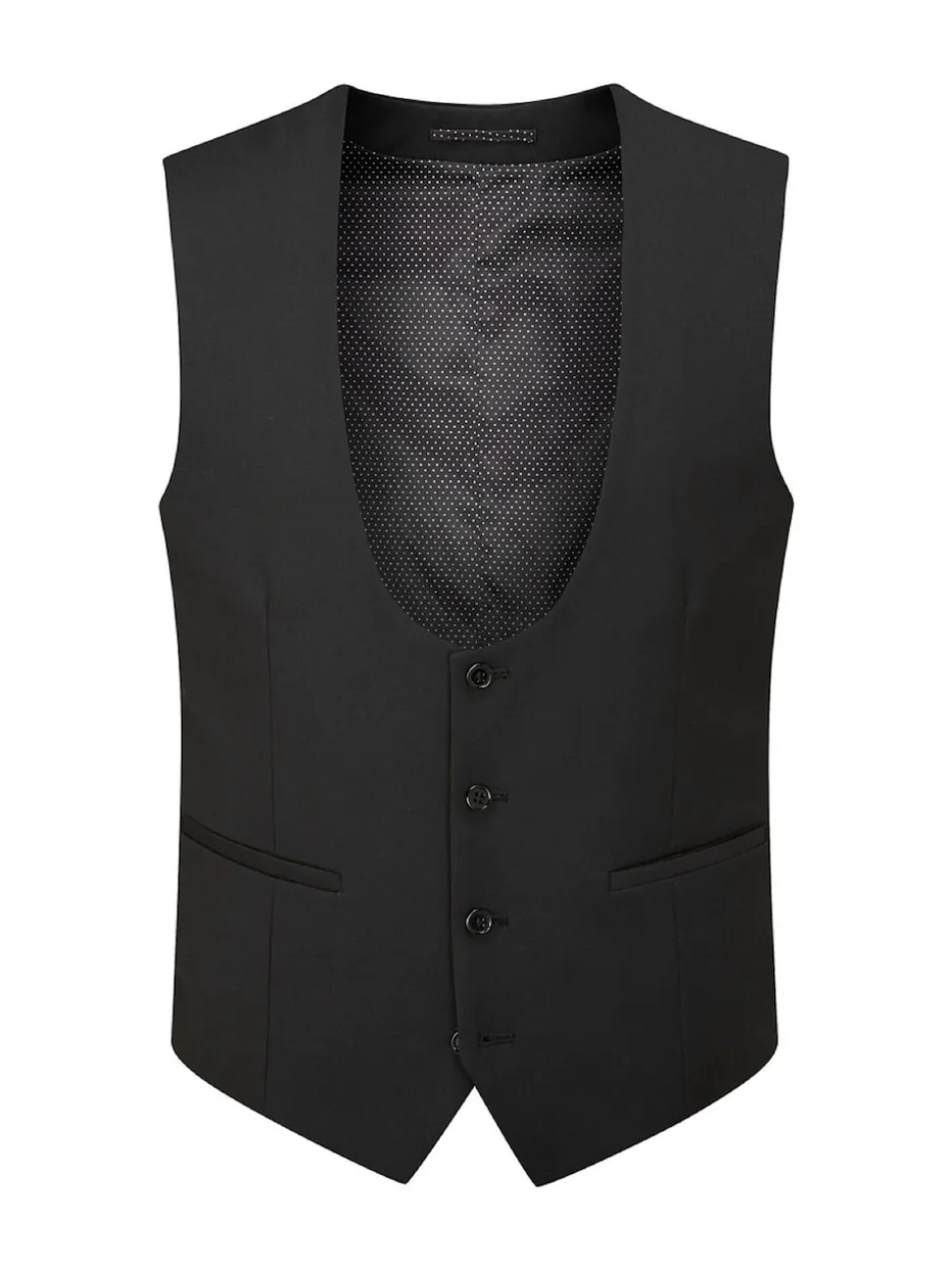 Skopes Black Milan Scoop Slim Fit Suit Waistcoat