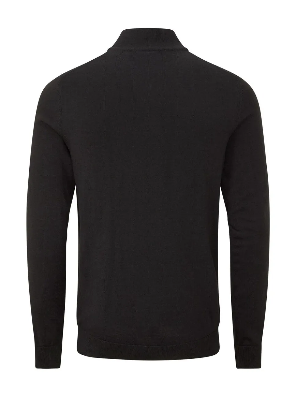 Skopes Black Miles Merino Blend Quarter Zip Sweater