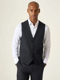 Skopes Black Newman Check Tailored Fit Suit Waistcoat