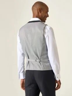 Skopes Black Newman Check Tailored Fit Suit Waistcoat