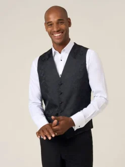 Skopes Black Party Paisley Waistcoat