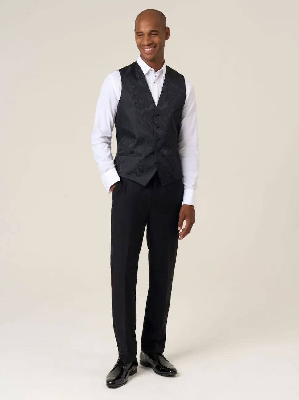 Skopes Black Party Paisley Waistcoat