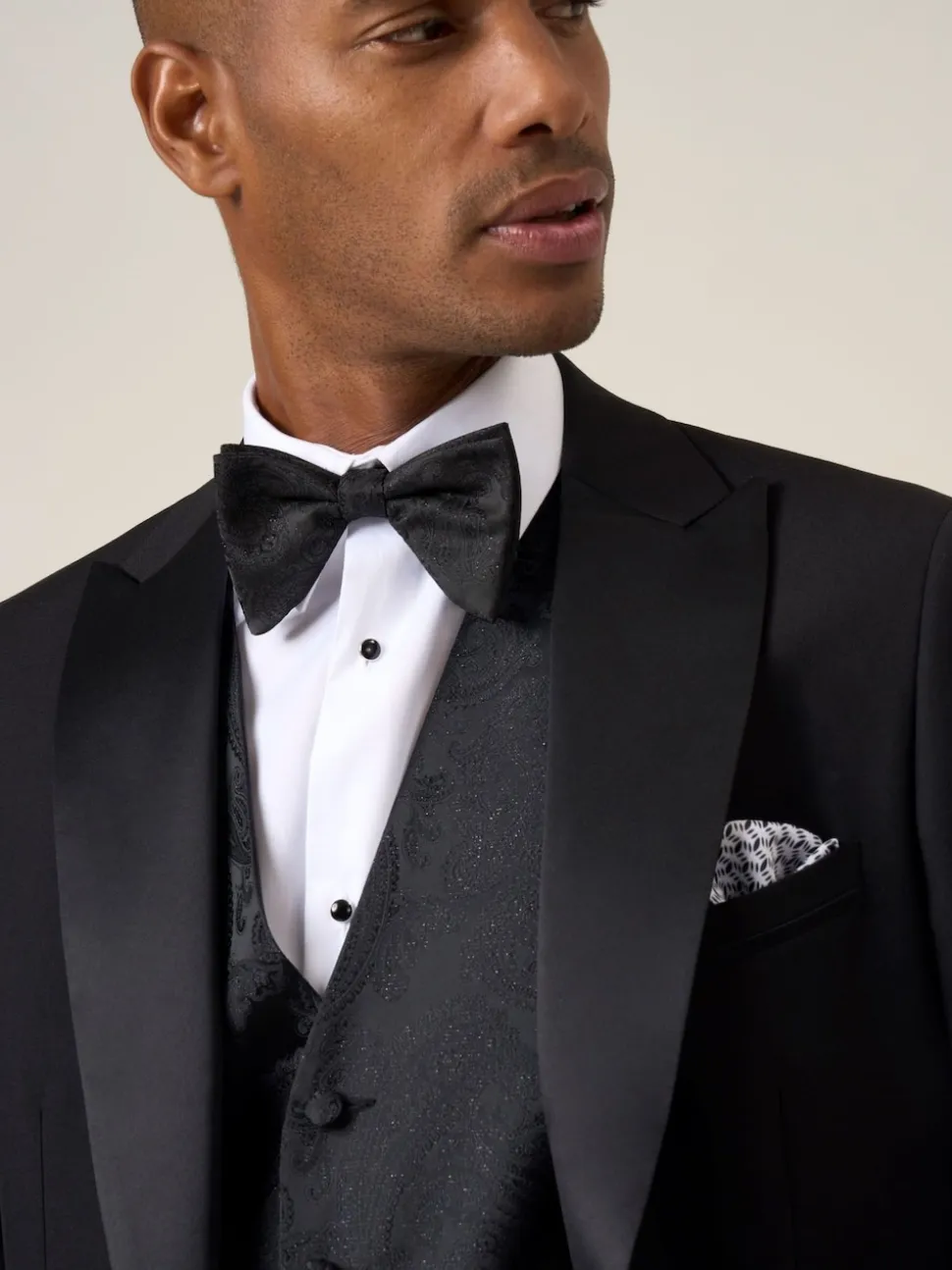 Skopes Black Party Paisley Waistcoat