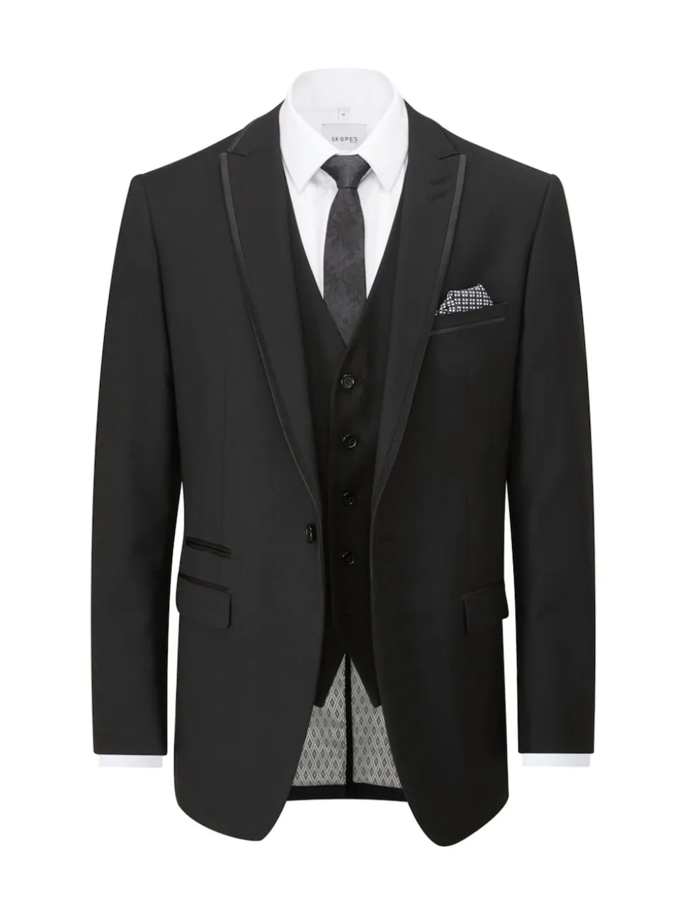 Skopes Black Tailored Fit Ronson Dinner Suit Jacket