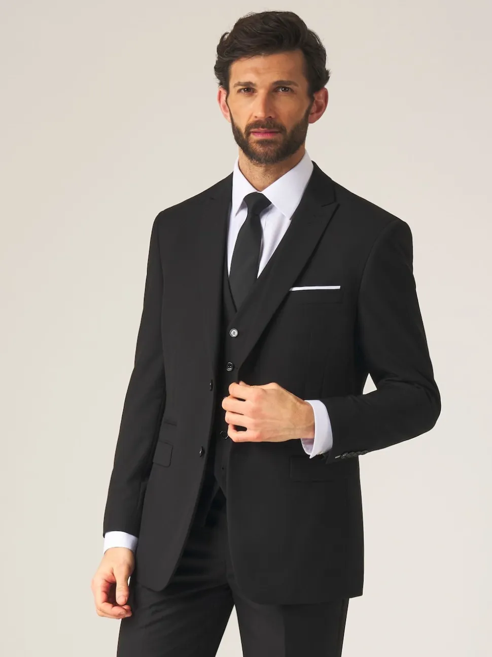 Skopes Black Tailored Fit Madrid Suit: Jacket