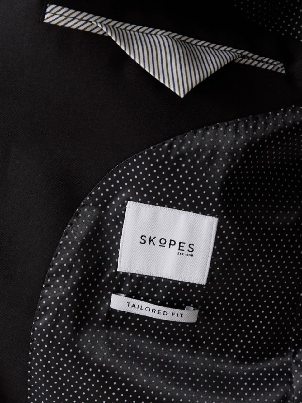 Skopes Black Tailored Fit Madrid Suit: Jacket