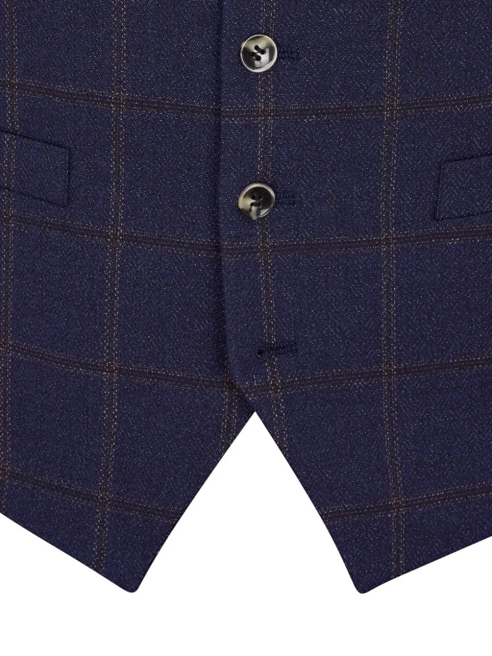 Skopes Blue Barron Check Single Breasted Suit Waistcoat
