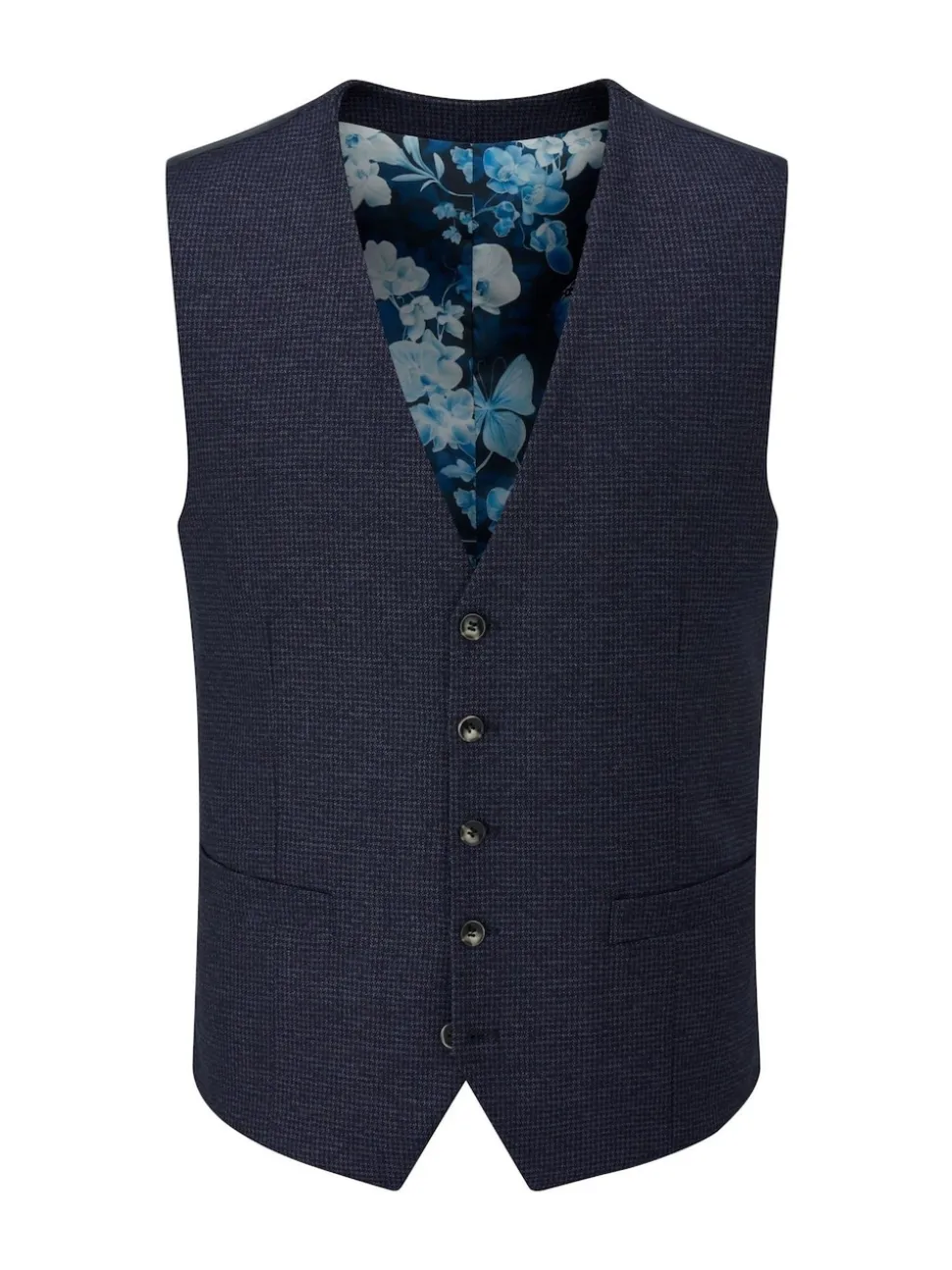 Skopes Blue Boyd Puppytooth Suit Waistcoat